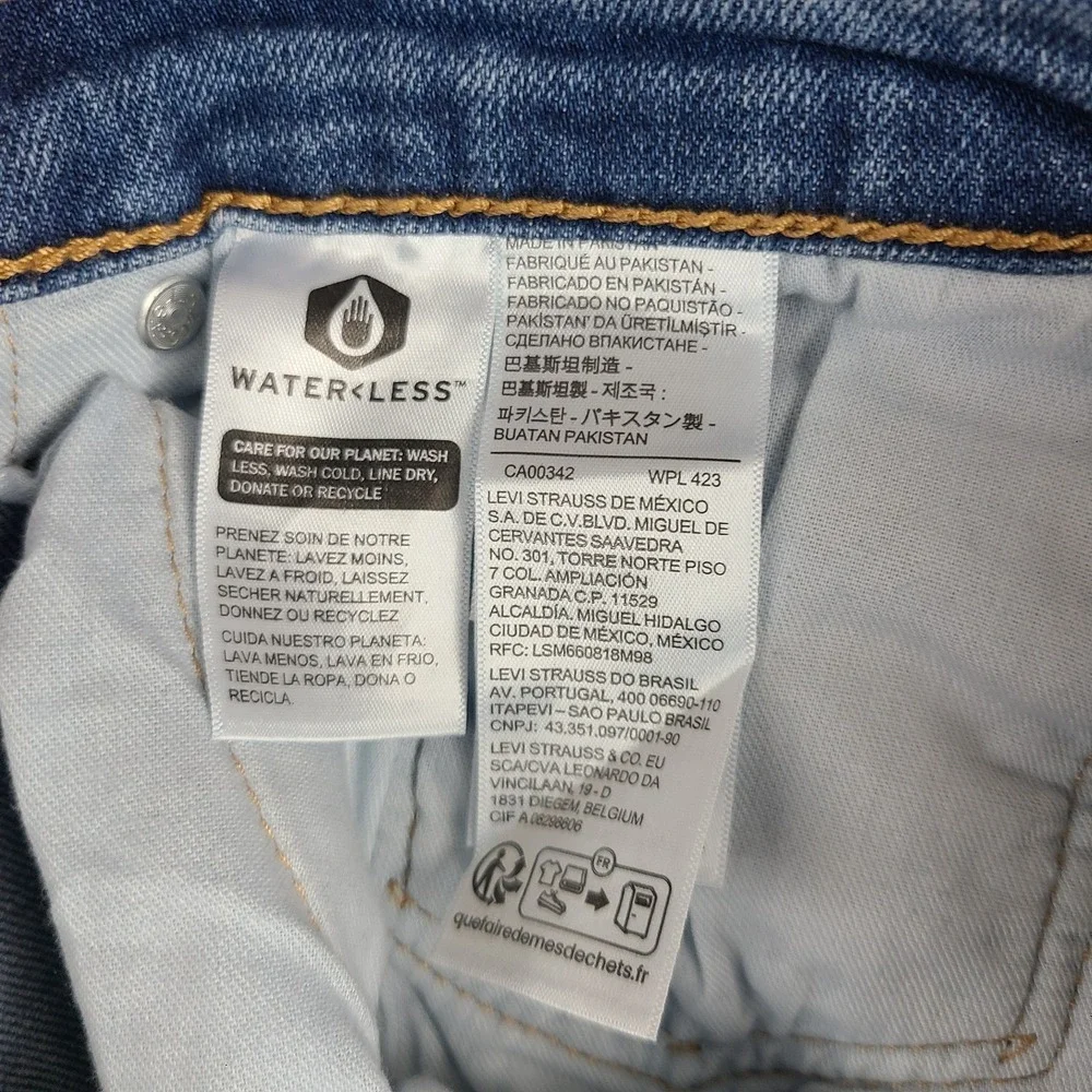 Levi's 505 Jeans‎ Mens 36x34 Blue Straight Leg Waterless Light Wash Denim